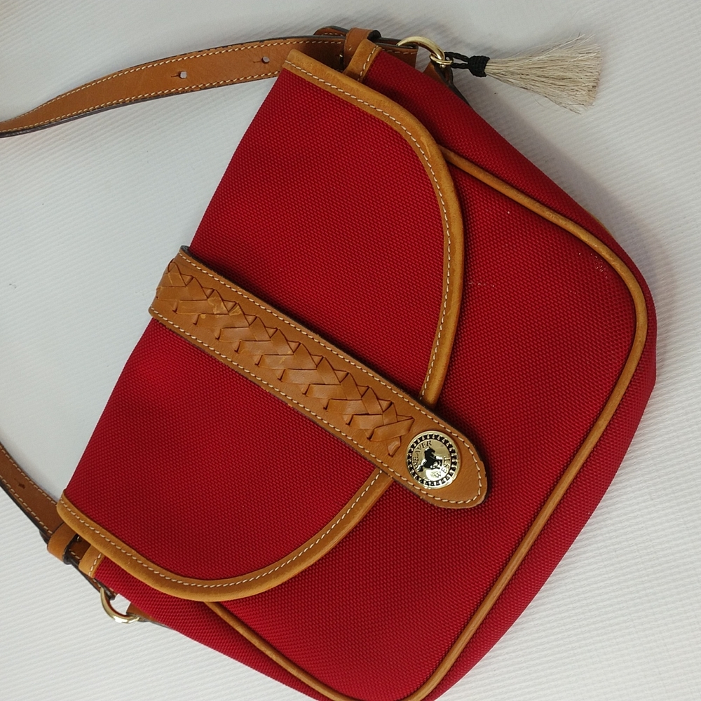 Weaver West red canvas bag. Size 9 3/4" x 6 3/4"